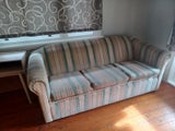 3-Seater Striped Upholstered Sofa