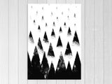 Geometric - Black And White - Abstract Hills - Art Prints