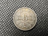 1897 South Africa Sixpence Silver Coin - High Grade - Lot G153