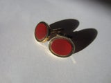 Gold Cufflinks with Carnelian