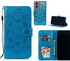 Moto G04 case leather wallet case embossed pattern
