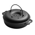 28cm Cast Iron Sukiyaki Pot Roast Sweet Potato Pot Round Barbecue Grill Pan W