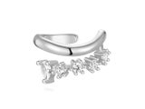 925 Sterling Silver Zircon Double Layer Clip Earrings For Women