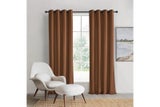Sherwood Home Orlando Blockout Eyelet Curtain Pair (Rust) - 180x223cm