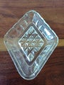 VINTAGE DIAMOND GLASS DISH