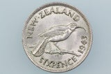 NZ SIXPENCE COIN 1943 KM 8 Almost UNCIRCULATED - 1/2 PRICE SALE