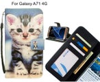Galaxy A71 4G case 3 card leather wallet case printed ID