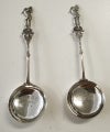 Pair of Antique Sterling Silver Figural Golf Trophy Spoons – "K.U.R.G.C. Bogey S