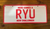 RARE 3-LETTER PLATE – RYU