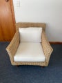 Rattan coastal style armchair