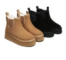 AUSTRALIAN SHEPHERD(R) UGG Sheepskin Wool Elastic Band Platform Boots Chelsie