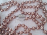 ART DECO; BRIDE ? 2x 120cm KNOTTED BRONZE IMITATION PEARL STRANDS