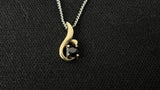 9ct Gold Black Gemstone Teardrop Pendant Necklace
