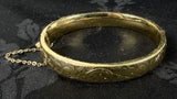 Vintage Gold-Clad EPNS Engraved Hinged Bangle