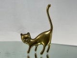 Vintage Solid Brass Cat Figurine Ring Holder