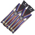 2x Mens Suspenders Braces Adjustable Strong Clip On Elastic Formal Wedding Sl...
