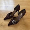 Sachi Brown Suede Pointed Toe Heels