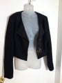 Black Zippered Crop Jacket, Boohoo, size 12