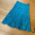 Australian Teal Satin Pleated Maxi Skirt