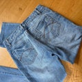 Vintage Light Wash Straight Leg Denim Jeans