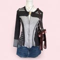 Verge NZ Grey Zip-Up Knit Sweater