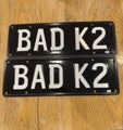 Personalised plate BAD K2 kenworth truck