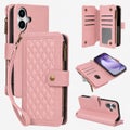 Redmi Note 15 Pro+ 5G diamond-quilted suede finish wallet case 9 card zip pink
