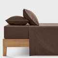 Dreamaker 300TC Cotton Percale Sheet Set Chocolate King Bed