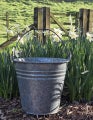 =VINTAGE RUSTIC METAL BUCKET PLANTER =