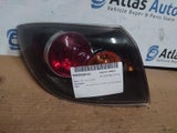 MAZDA 3 LEFT TAILLIGHT BK, HATCH, 2.3 ENG, BLACK/AMBER/RED, LENS# 2912