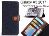 Galaxy A5 2017 case ultra slim retro jeans wallet case