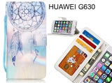HUAWEI G630 case 3 card leather wallet case printed ID
