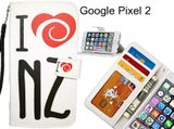 Google Pixel 2 case 3 card leather wallet case printed ID