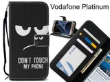 Vodafone Platinum 7 case 3 card leather wallet case printed ID
