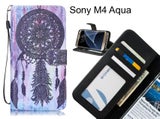 Sony M4 Aqua case 3 card leather wallet case printed ID