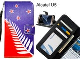 Alcatel U5 case 3 card leather wallet case printed ID