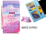 MATE 9 PRO case 3 card leather wallet case printed ID