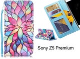 Sony Z5 Premium case 3 card leather wallet case printed ID