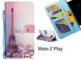 Moto Z Play case 3 card leather wallet case printed ID