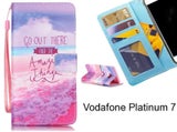 Vodafone Platinum 7 case 3 card leather wallet case printed ID