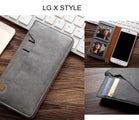 LG X STYLE case slim leather wallet case 6 cards 2 ID magnet