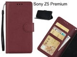 Sony Z5 Premium case Silk Texture Leather Wallet Case