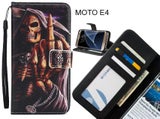 MOTO E4 case 3 card leather wallet case printed ID