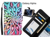 Galaxy Alpha case 3 card leather wallet case printed ID
