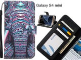 Galaxy S4 mini case 3 card leather wallet case printed ID