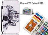 Huawei Y5 Prime 2018 case 3 card leather wallet case printed ID