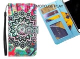 MOTO G6 PLAY case 3 card leather wallet case printed ID