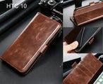 HTC 10 case premium fine leather wallet case
