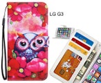 LG G3 Case 3 card leather wallet case printed ID
