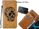 Galaxy J4 Plus case skull vintage leather wallet case